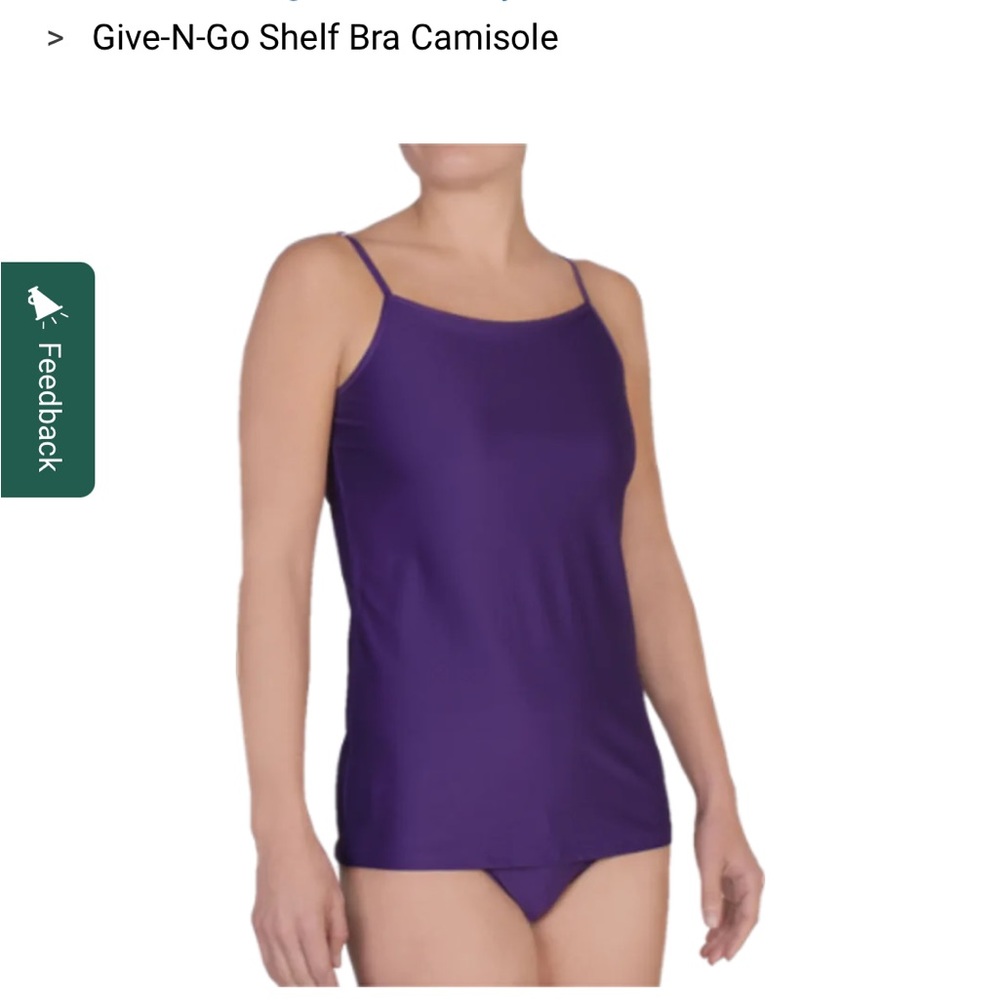 Exoffico Size XL Purple Give-N-Go Shelf Bra Camisole NWT